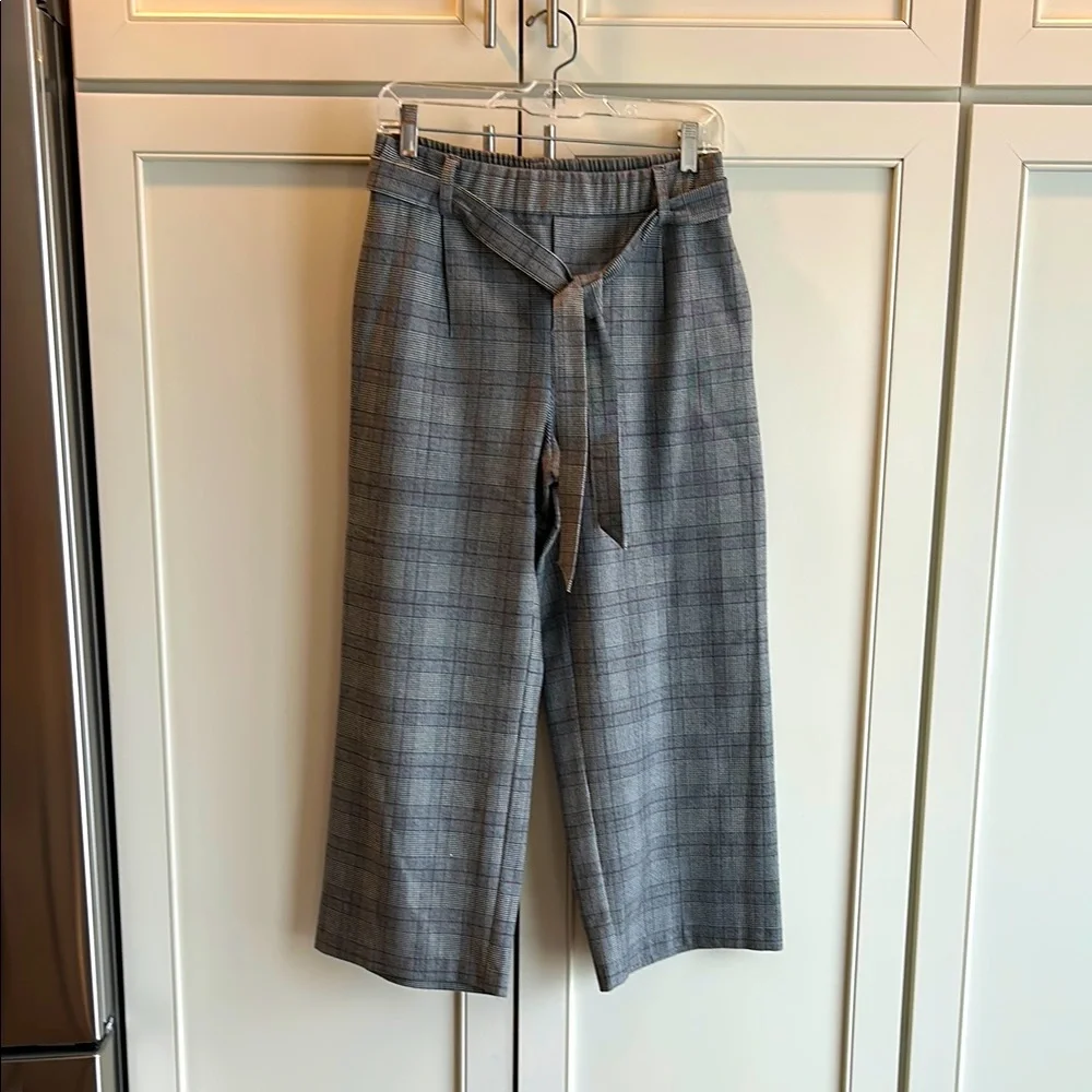 NWOT Zara Gray Plaid cropped pants - Picture 1 of 8